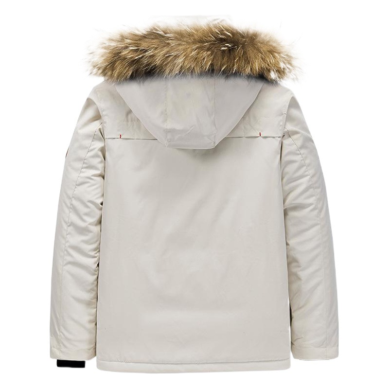 Invierno nuevo algodón acolchado abrigo ropa de los hombres más tamaño engrosado caliente al aire libre casual color sólido simple moda Cuello de piel de algodón acolchado abrigo