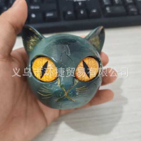 Luxury Black Cat Stone Sculpture奢华黑色猫石雕家居装饰|undefined