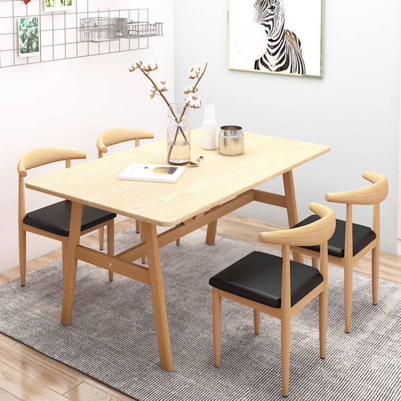 table suit Dining chair Iron art Horn Chair household dining table and chair combination Simplicity Café Tea shop Restaurant Tables and chairs