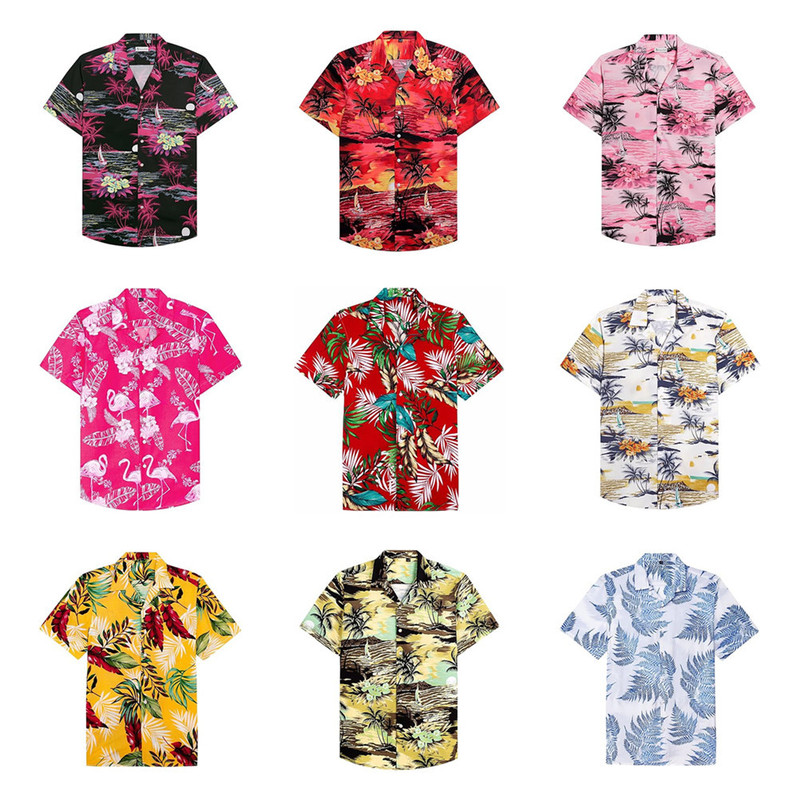 Women's Hawaiian shirt soft cool summer blouse floral tropical print T-shirt short sleeve button top