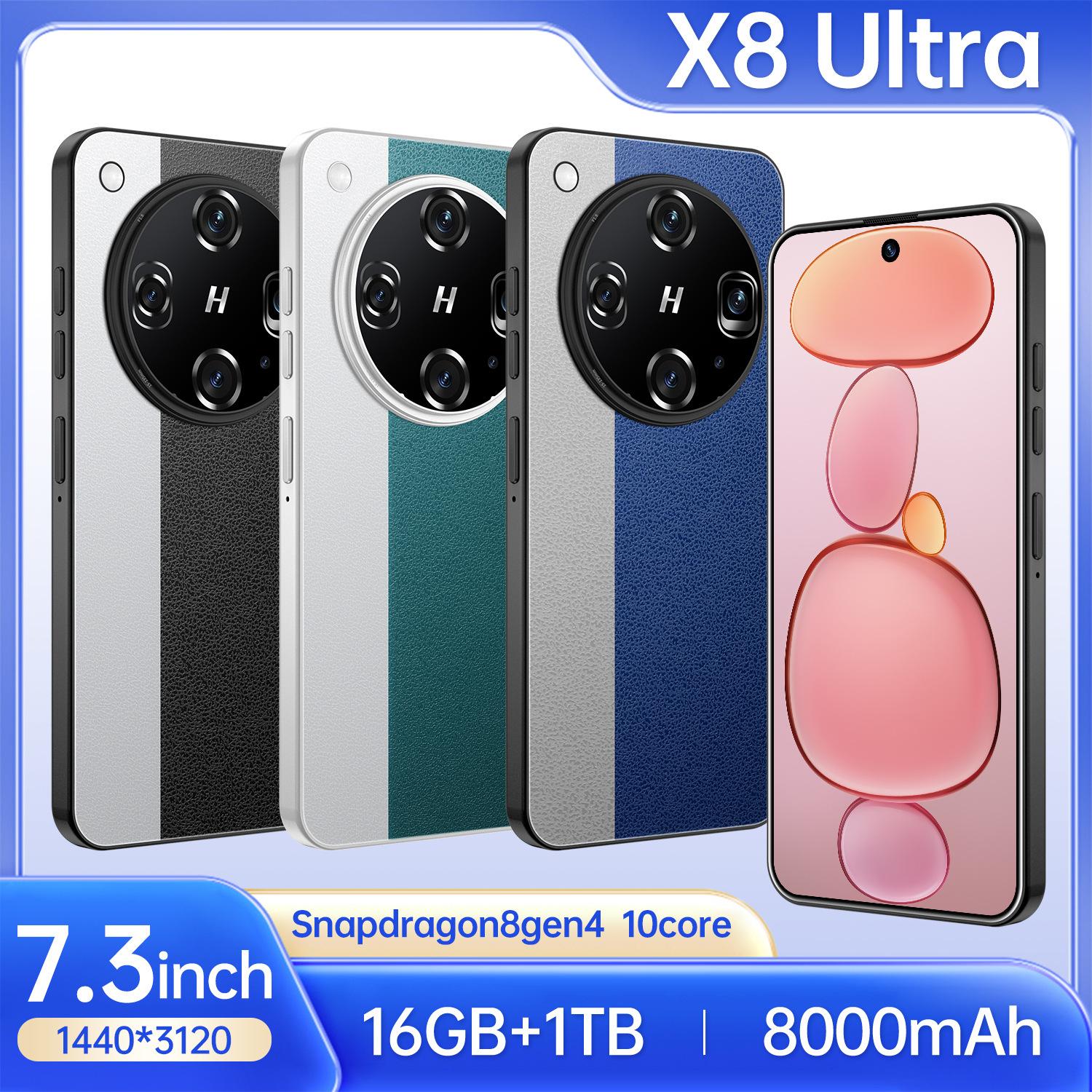 Cross-Border Mobile Phone X8 Ultra 3+16Gbincell Perforated Smart Large Screen All-In-One 4g Network Export Mobile Phone