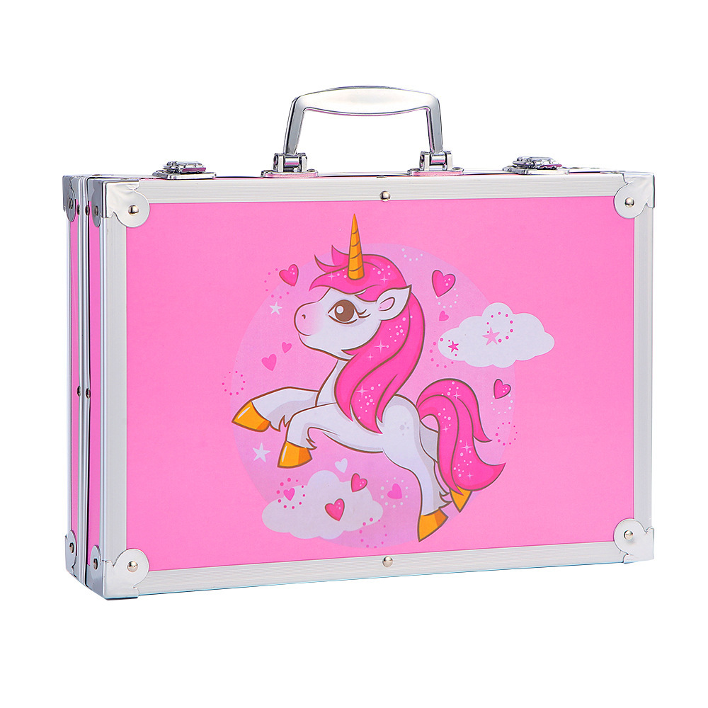 En stock 145 unidades de doble capa de aluminio caja cepillo pintura traje estudiante acuarela pluma niños graffiti caja de regalo fábrica al por mayor