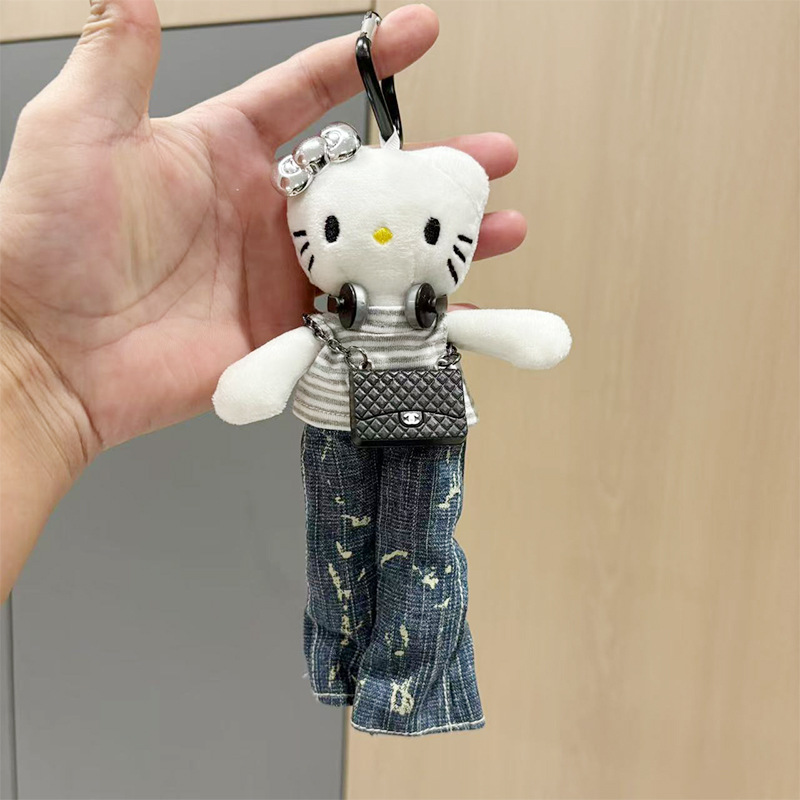 亚马逊长腿kitty毛绒玩偶挂件KT娃娃公仔挂饰情侣背包钥匙扣配饰|undefined