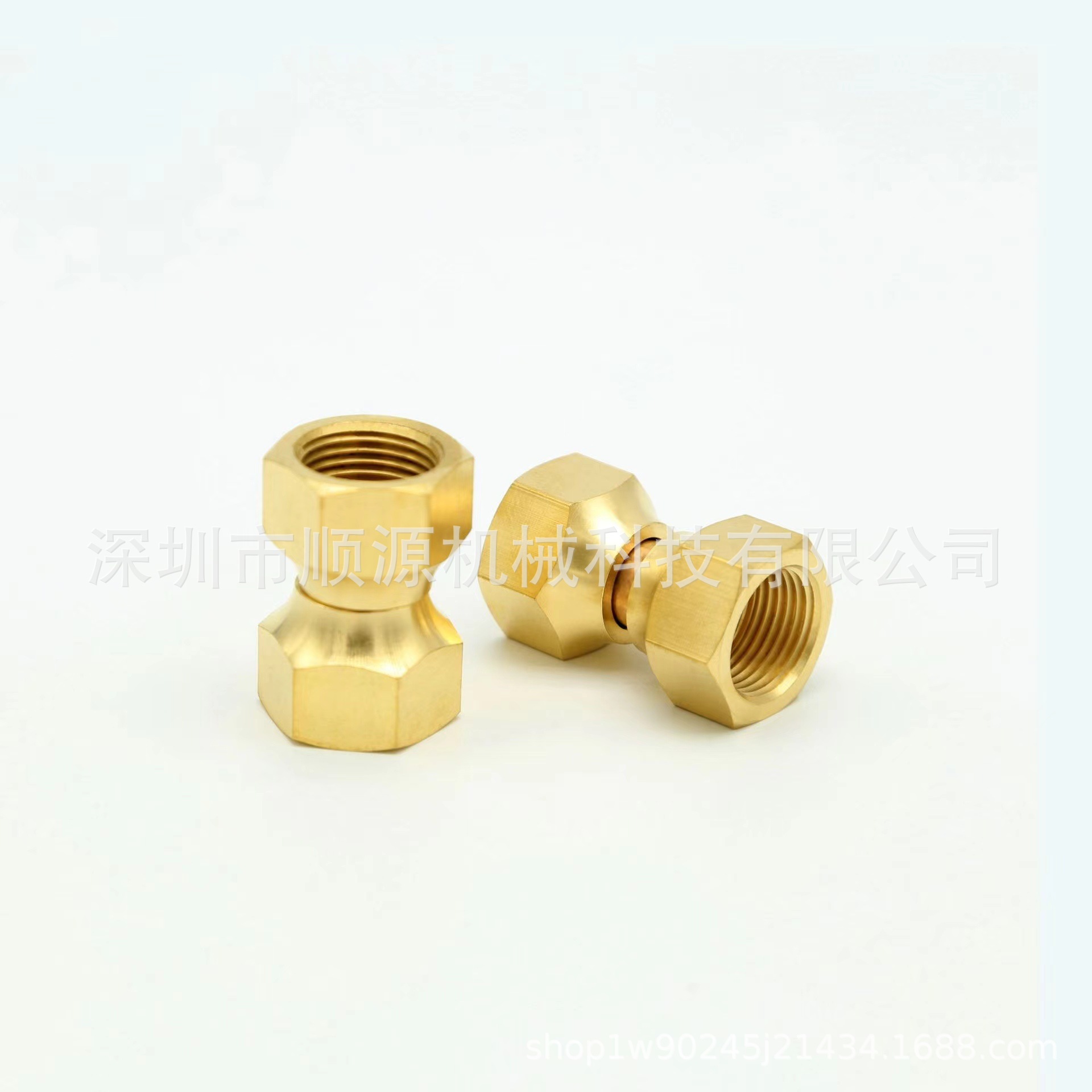 亚马逊热销3/8sae扩口内牙黄铜旋转扩口接头 万向卡铜管密封接头