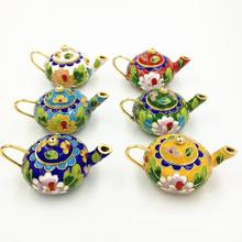 中国特色老北京景泰蓝小茶壶掐丝珐琅工艺品 摆件摆设出国小礼品