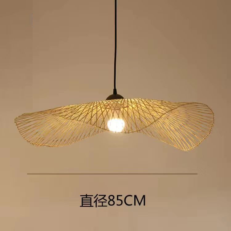 Art de bambú Chandelier de bambú Zen sala de té lámparas residenciales nuevas linternas de restaurante chino creativas comerciales japonesas lámparas de tela de caña