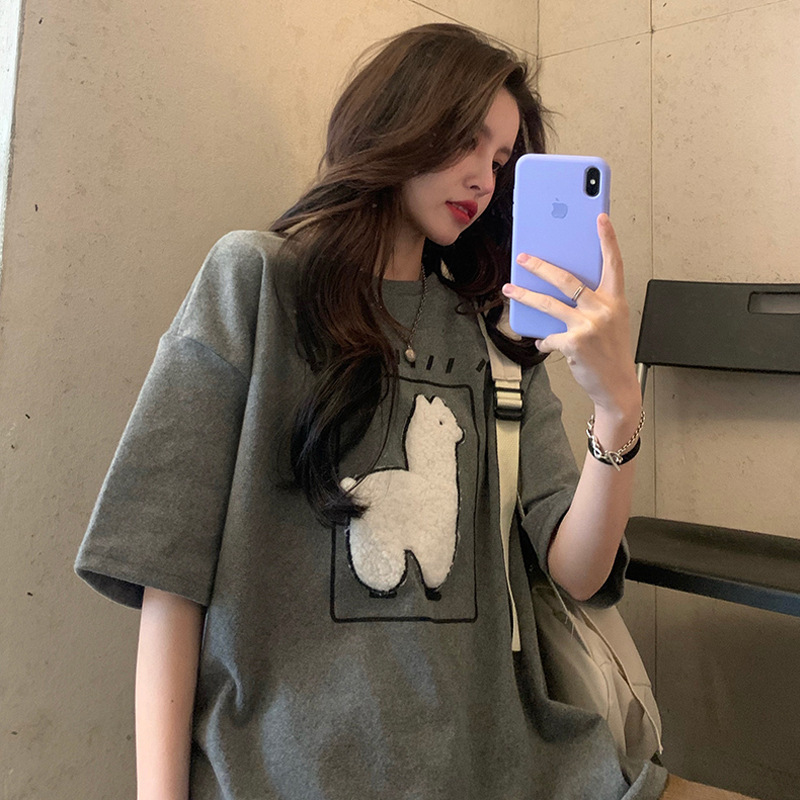 Japanese Style Cute Short-sleeved T-shirt Women's Instagram Style Trendy Summer 2021 New Design Sense Niche Half-sleeved Top Korean Style Loose