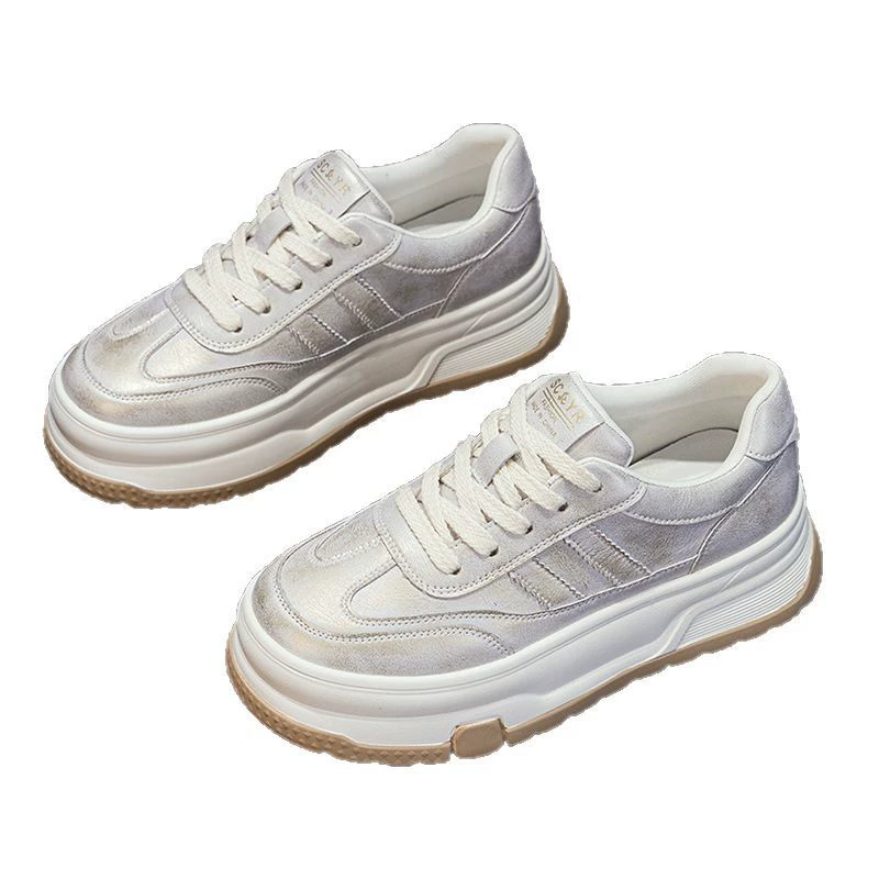 Белые кроссовки на платформе Pearl/Champagne, размер 35-40, повседневные спортивные кеды для подростков