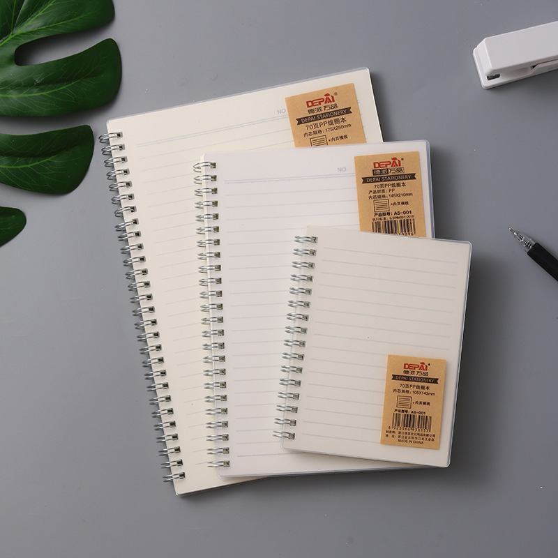 All Product High Quality Coil Notebook Frosted Pp Horizontal Line Blank Grids English Dot Matrix A4 Notebook Spot Wholesale