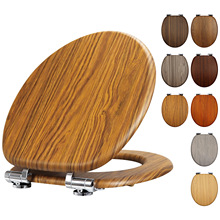 工厂直销密度板木质MDF马桶盖pvc贴皮印花木纹图案带缓降