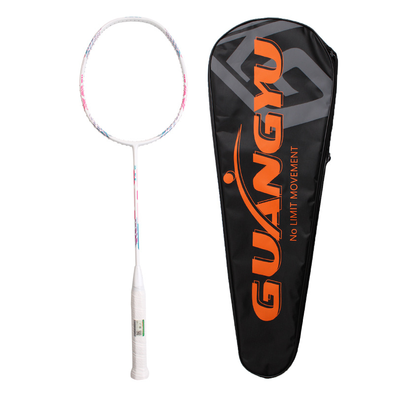 Racchetta da badminton 4U per adulti, potente e adatta per smash offensivi, interamente in fibra di carbonio._voghion.com