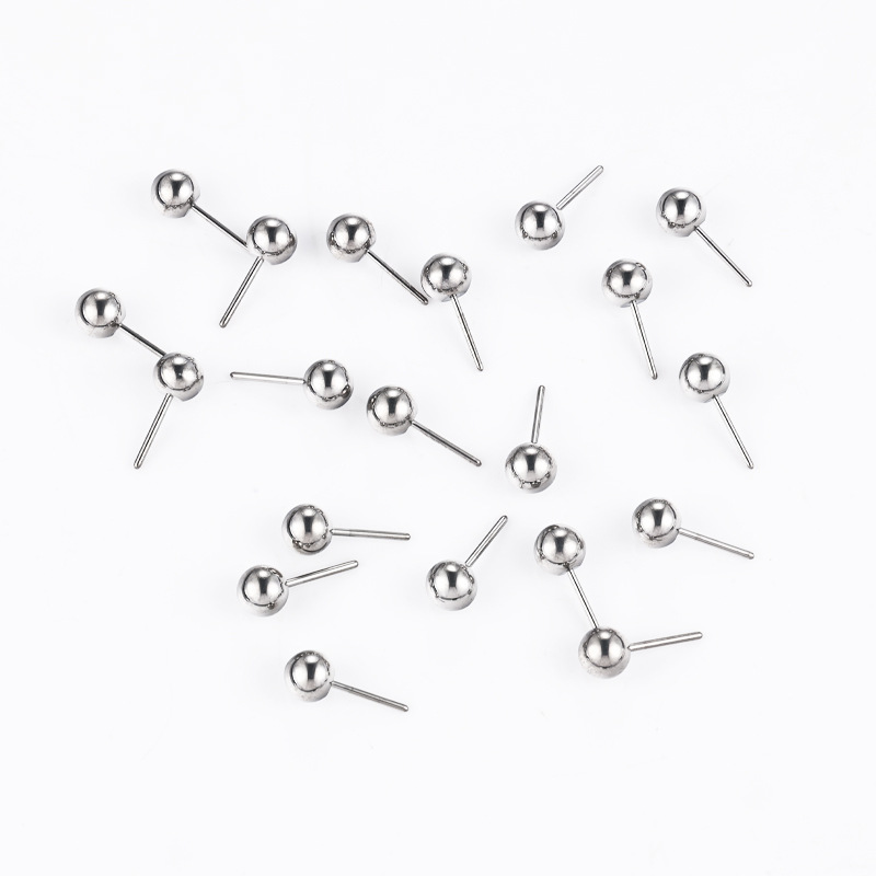 F136 Titanium Plug-In Round Ball Earring Lip Nail Nose Nail Ear Bone Nail Pin DIY Titanium Alloy Piercing Accessories detail image 7