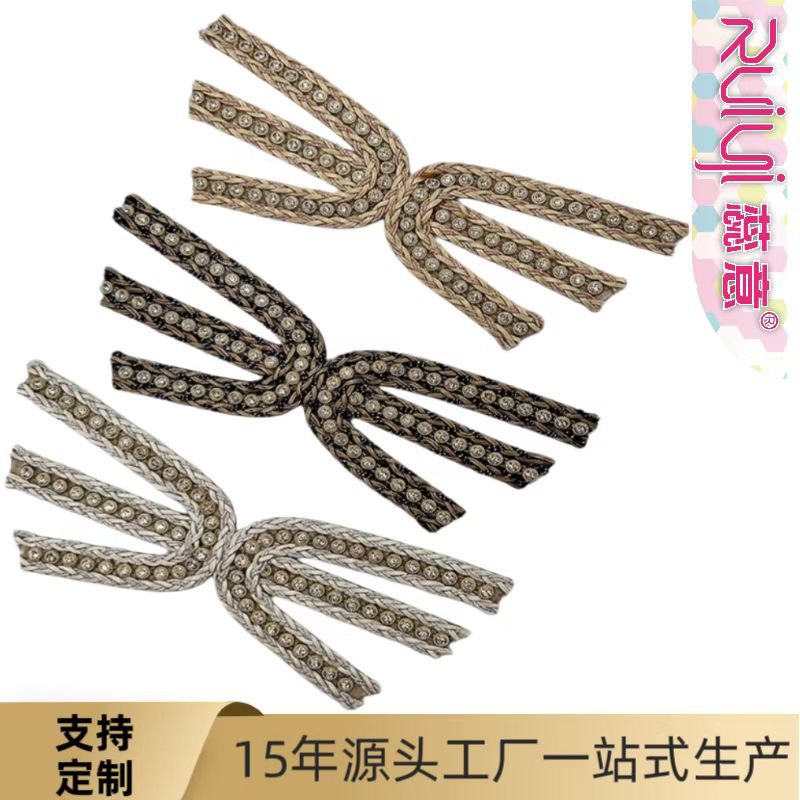 Comercio exterior estilo europeo y americano mano de diamante tejido superior zapatillas de mujer sandalias accesorios semiacabados zapatos superior al por mayor diy