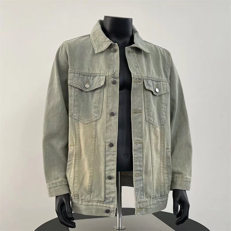 2025 New Yellow Mud Denim Men's Spring And Autumn American High Street Design Sense Top High-End Work Jacket_mkmklike.com