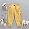 Foot mouth split pants yellow