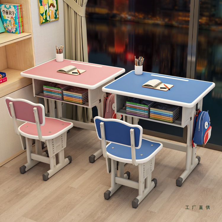 Children's Desk Study Table Primary School Students Home Special Adjustable Writing Desk Homework School Desk and Chair Model Set