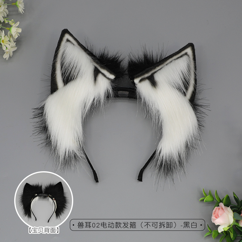 充电可能獣耳部品コスプレ漫展可动猫耳饰り道具シミュレーション電動獣耳カチューシャ|undefined