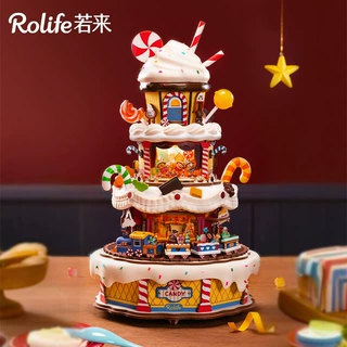 若来蛋糕派对八音盒diy手工音乐盒拼装摆件七夕生日礼物送女生