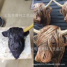 woven willow highland low 树脂高地奖杯头家居装饰品摆件