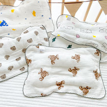 宝宝定型花边枕婴儿枕头棉纱布新生头型防偏头矫正0到6个月批发