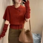 秋冬翻领新款复古毛衣