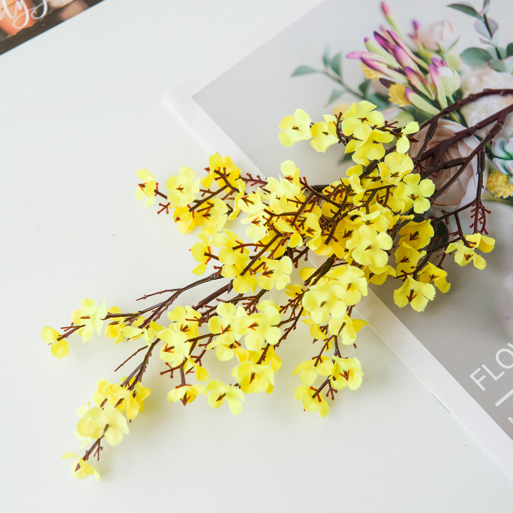 Ramo de flores de simulación de boda con estrellas llenas, flores artificiales falsas, plantas de seda, decoración de flores para ventana