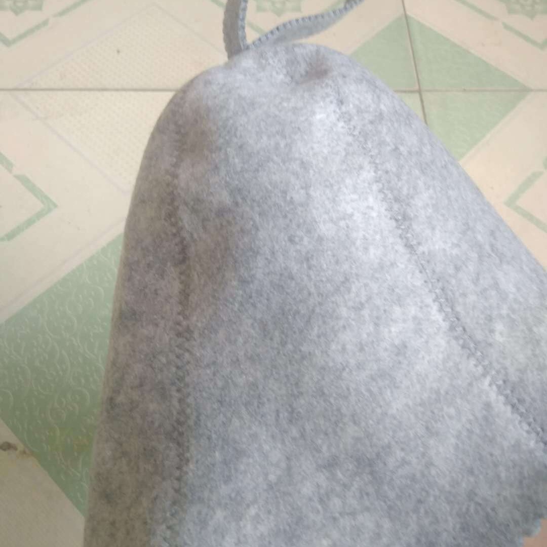 白色灰色毛毡浴帽 浴室桑拿毛毡帽 吸水毛毡浴帽 现货发售