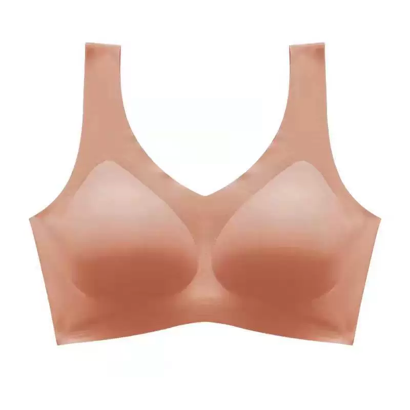 Thin Wireless Bra Top, Supportive Women's Seamless V-back, Lightweight Cooling