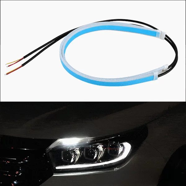 Sky chasing motorcycle car LED day running light ultra-thin light guide strip streamer turn signal universal LED silicone light strip is free of disassembly