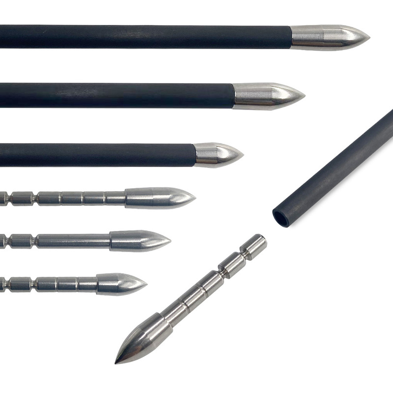 Stainless steel round head arrow 80-120 grid 4.2mm inner diameter mixed pure carbon arrow accessories outdoor shooting