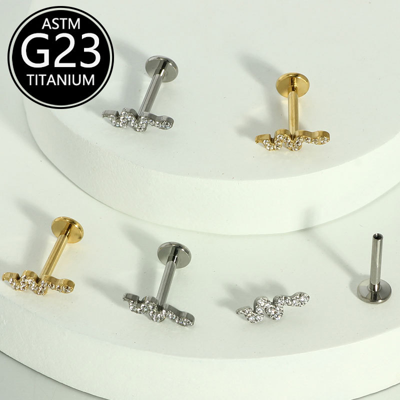 Labret piercing jewelry detail image