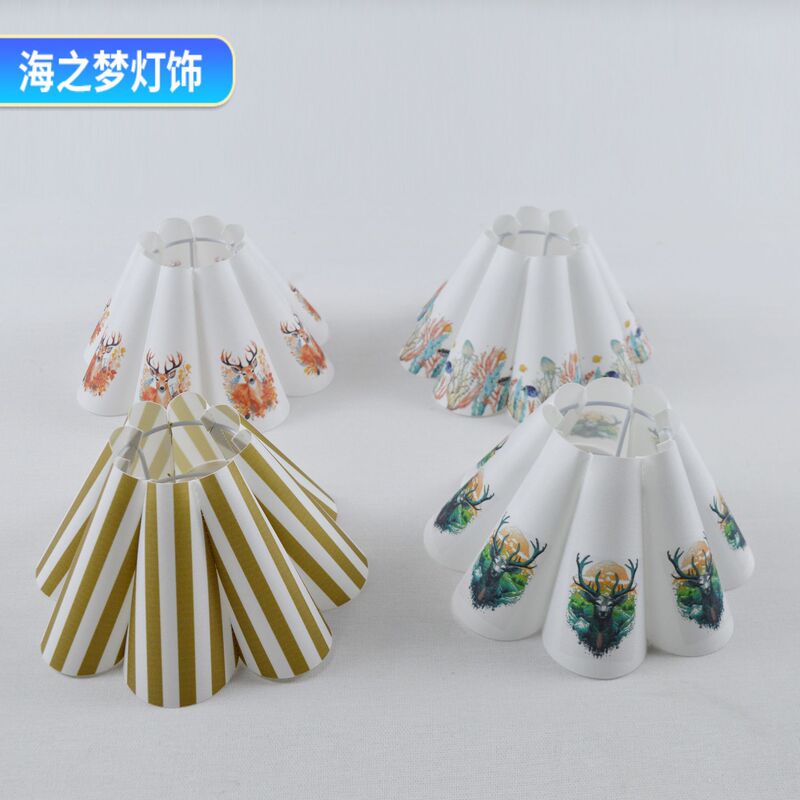 跨境亚马逊花瓣布艺灯罩酒店民宿家居装饰图案印刷外壳罩台灯灯罩|undefined