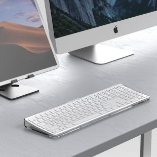 Ergonomic Transparent Curved Compact Three-Zone Wireless Bluetooth Keyboard Desktop Office Keyboard and Mouse Set