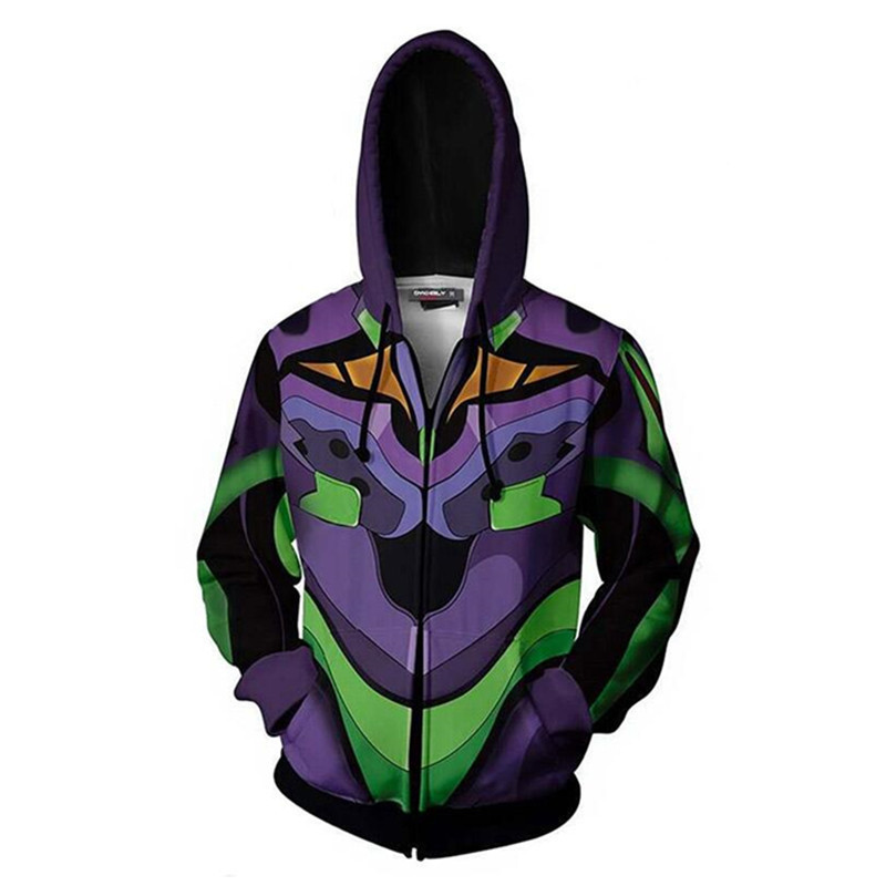 New classic popular Japanese man EVA series same 3D printed anime cosplay casual hoodie
