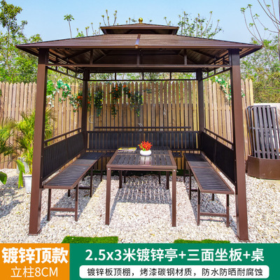 Pabellón al aire libre Villa patio hierro jardín toldo al aire libre nuevo estilo chino techo ocio granja pabellón