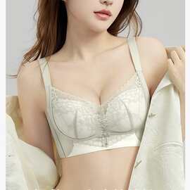 婷婷625优雅蕾丝文胸无侧骨34-38中厚B杯聚拢无钢圈调整内衣批发