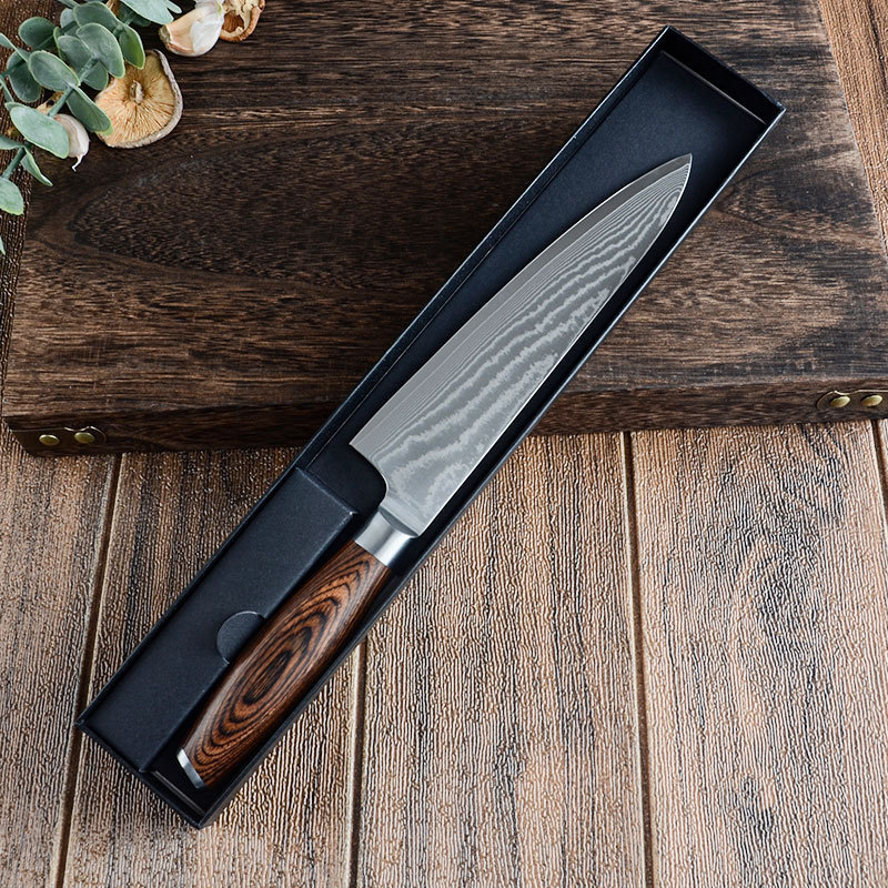 Cuchillo de cocina de acero inoxidable en stock cuchillo de cocina de Damasco cuchillo de cocina traje