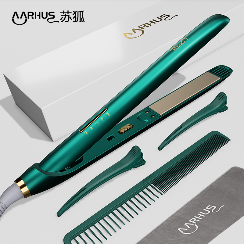 Cross-border new straight plate clip straight roll dual-purpose curling iron negative ion does not hurt the hair straightening inner buckle electric splint manufacturers
