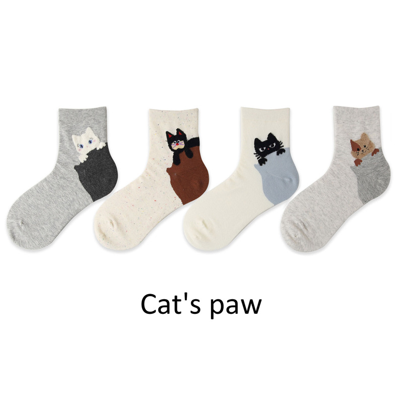Original Claw Cat Socks for Women, Spring and Summer Simple Design, Mid-Short Tube Seamless Socks, Trendy Thin Socks Original Claw Cat Socks for Women, Spring and Summer Simple Design, Mid-Short Tube Seamless Socks, Trendy Thin Socks