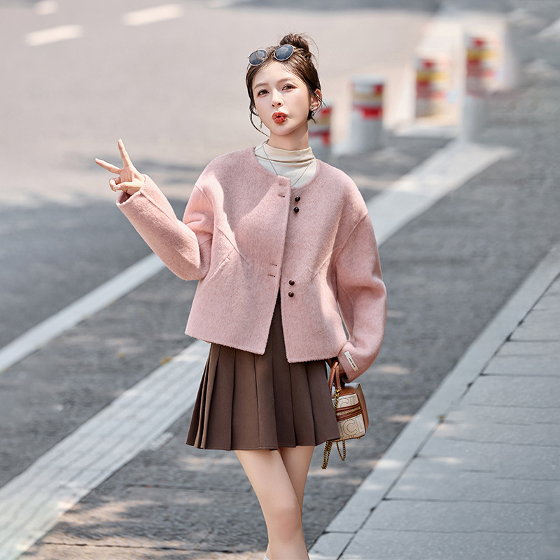 Double-Sided Wool Outwear for Women 2025 New High-End Autumn and Winter Small and Stylish Korean Style Age-Reducing Woolen Outwear