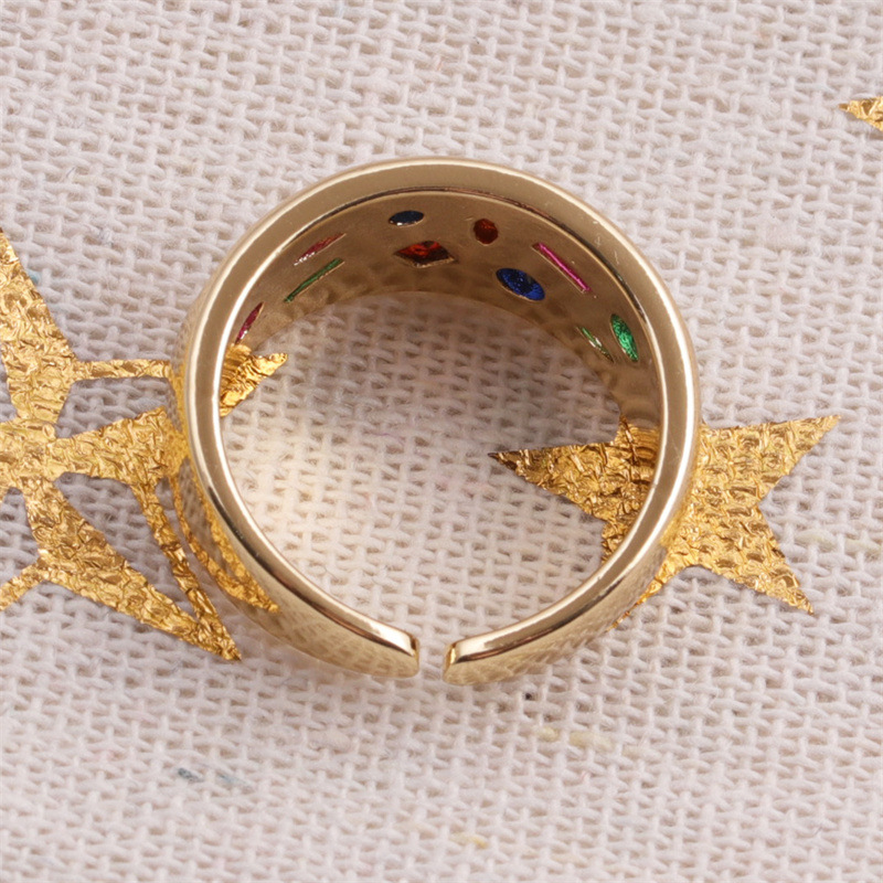 Fashion Vintage Copper Color Inlaid Zirconium Ring Wholesale Nihaojewelry display picture 6