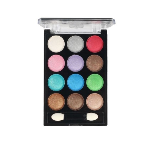 Shebei Eyeshadow Palette 12 Colors June 1st Performance Stage Makeup Easy to Apply and Long-Lasting Glitter Student Green Blue Eyeshadow