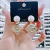 Crystal, fashionable demi-season earrings, 2024 years, cat's eye, internet celebrity, bright catchy style