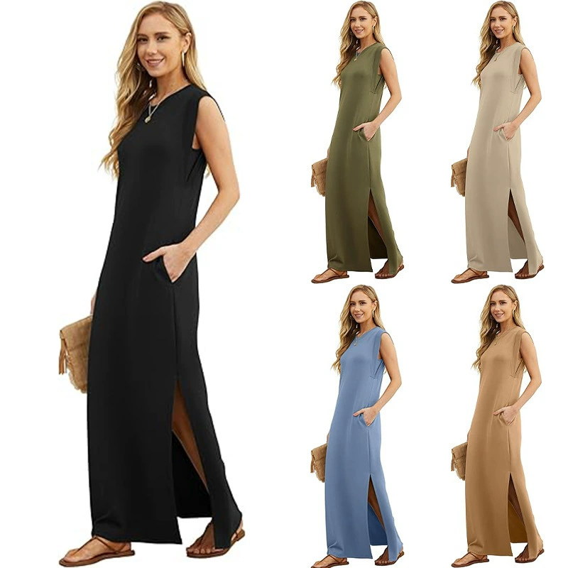 Amazon Горячие распродажи Взрывные модели 2025 года трансграничные европейские и американские женские темпераменты повседневные длинные платья