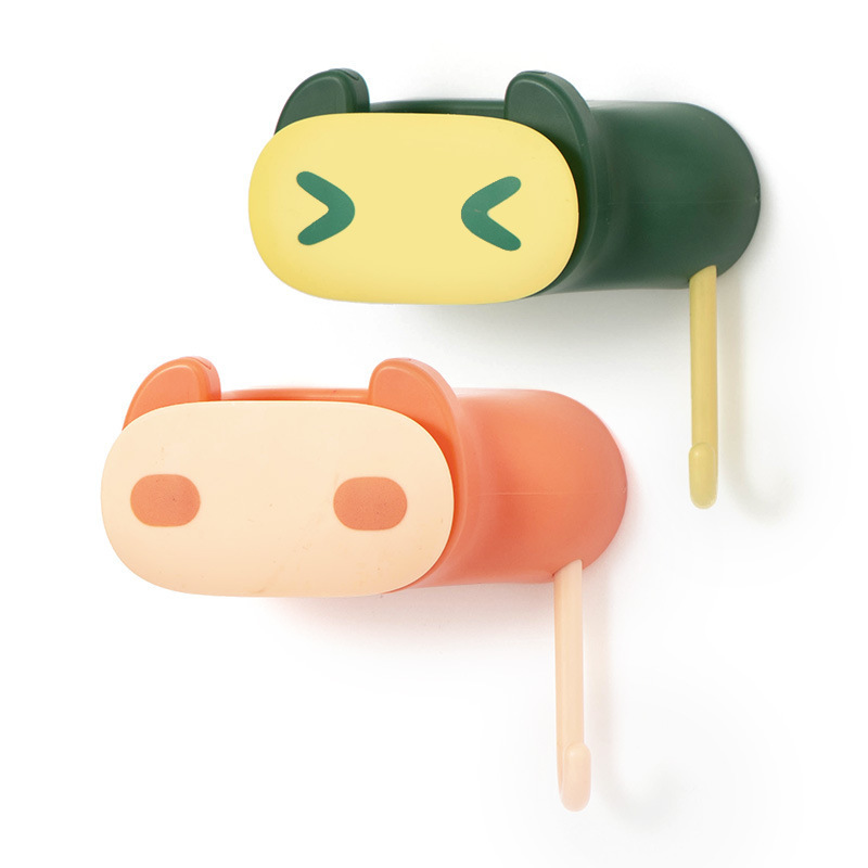 Dibujos animados lindo fregona rack nariz de cerdo fregona clip fregona artefacto fuerte punch-free fregona gancho de dibujos animados