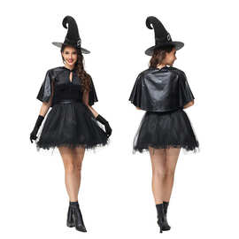 新品万圣节服装成人黑色巫婆游戏服性感魔女游戏服女巫舞台演出服