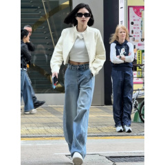 バーンパンツ バーンスタイル 2025春秋 万能着痩せ効果 韓国風 カジュアルパンツ ワイドレッグジーンズ レディース