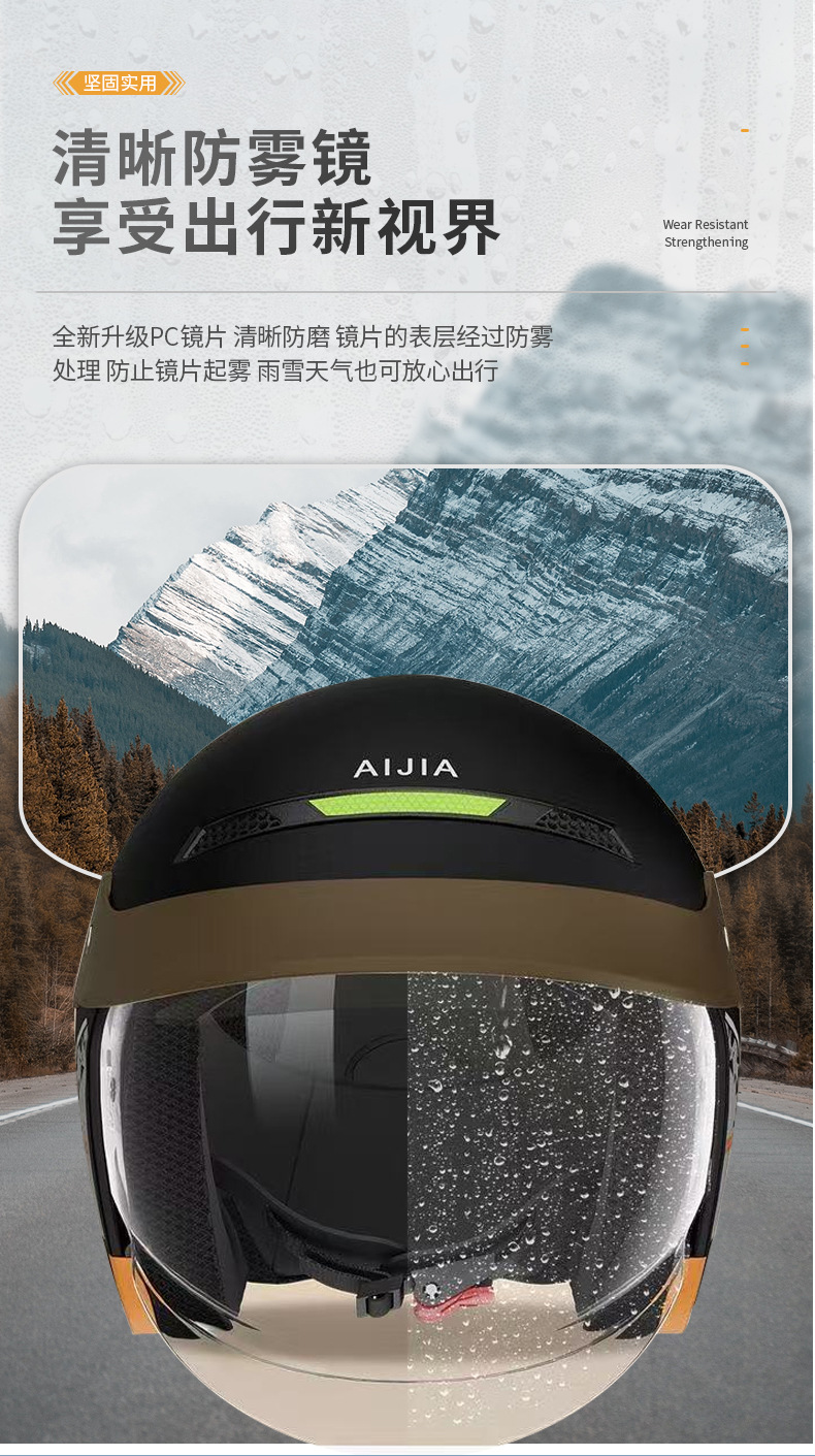 3C Certified Electric Vehicle Motorcycle Travel Helmet, Warm and Windproof Half Helmet, Universal Safety Helmet for Men and Women in All Seasons