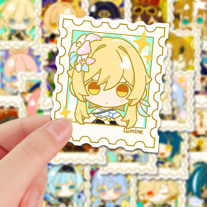 100 オリジナル人気原神スタンプステッカー漫画かわいいキャラクターアラウンドステッカー DIY 携帯電話タブレット防水|undefined