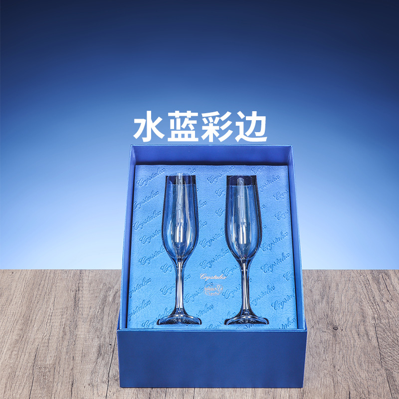 Caja de regalo de tazas de vino tintas importadas de la República Checa, tazas de cristal de alto valor, juegos de vinos de lujo personalizados